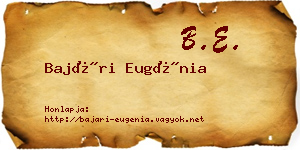 Bajári Eugénia névjegykártya